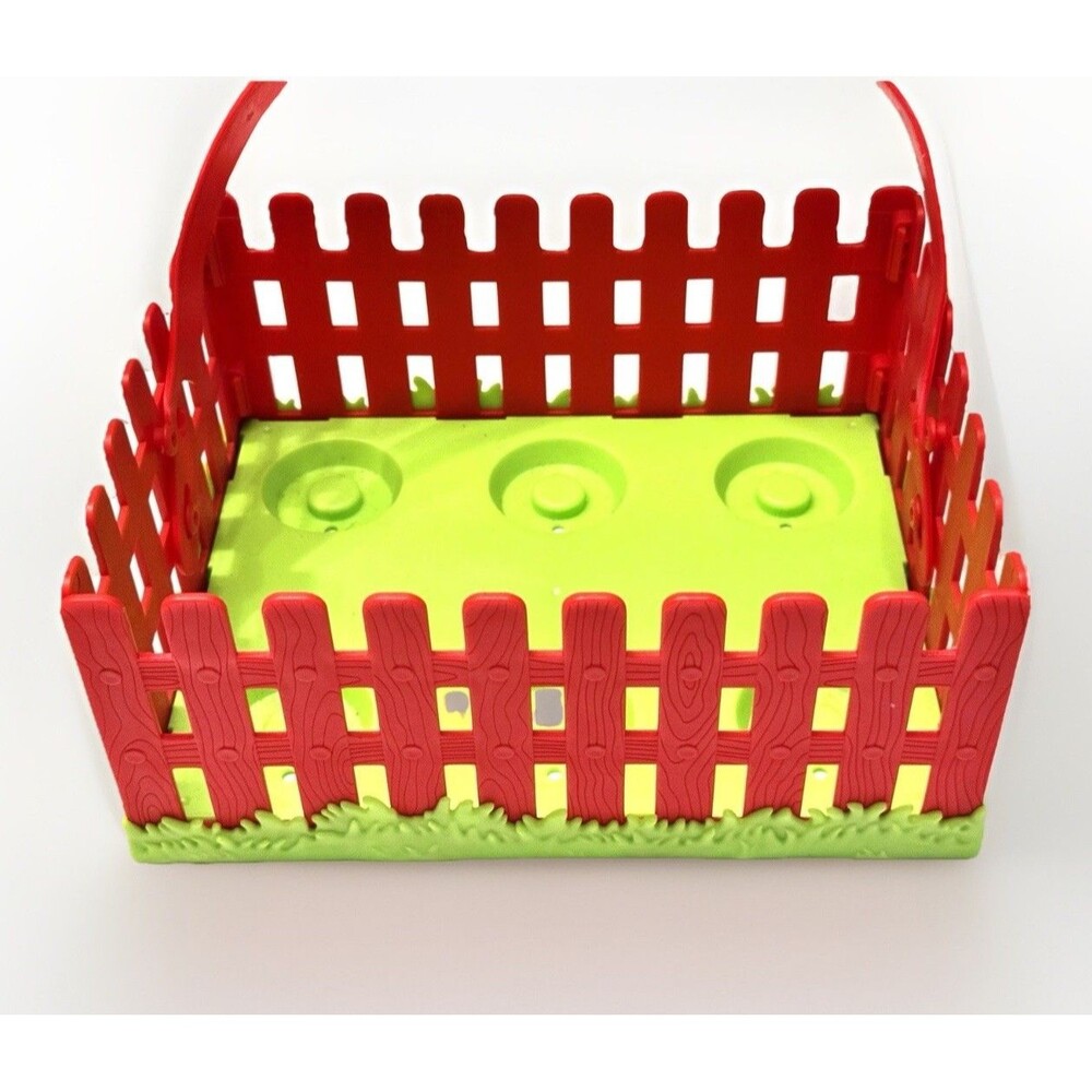Battat Farm Red Fence‎ Basket Base Replacement Part Green Grass Playset Piece